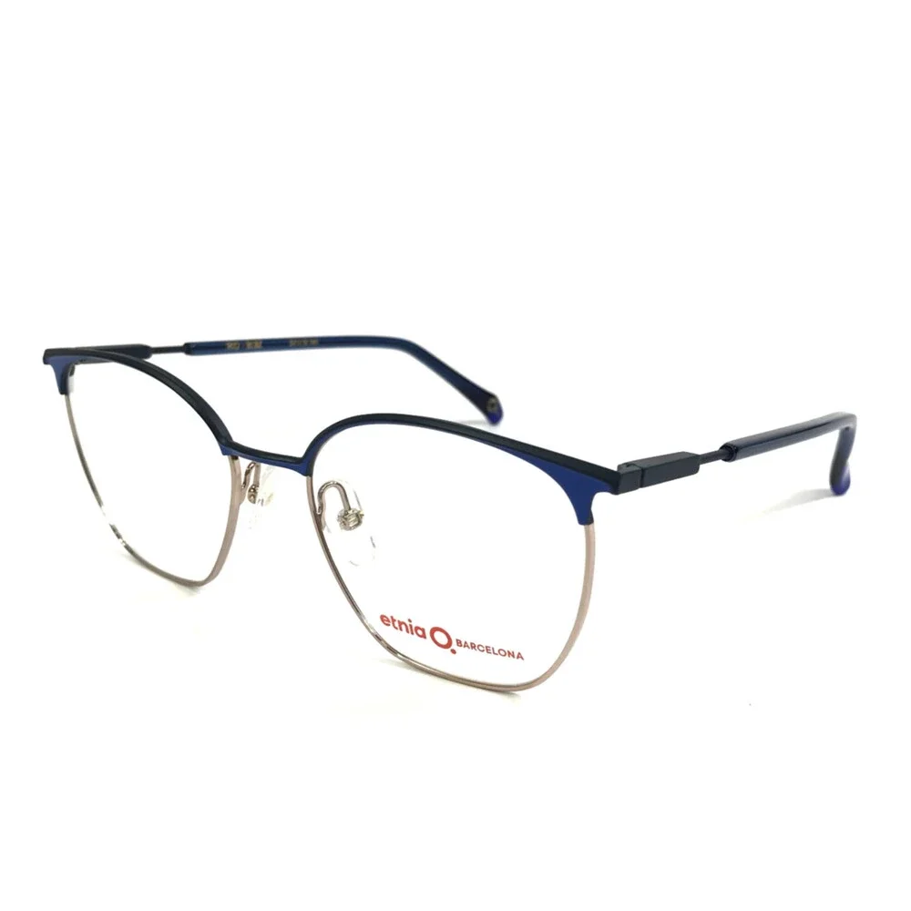 Etnia Barcelona Eyeglasses Frames RIO BLBZ Blue Bronze Square Full Rim 52-18-140